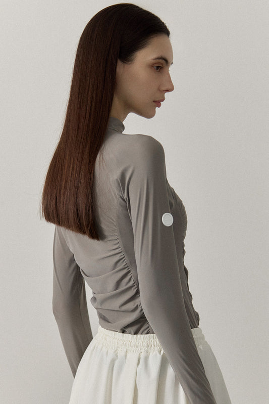 MOCKNECK GATHER TOP