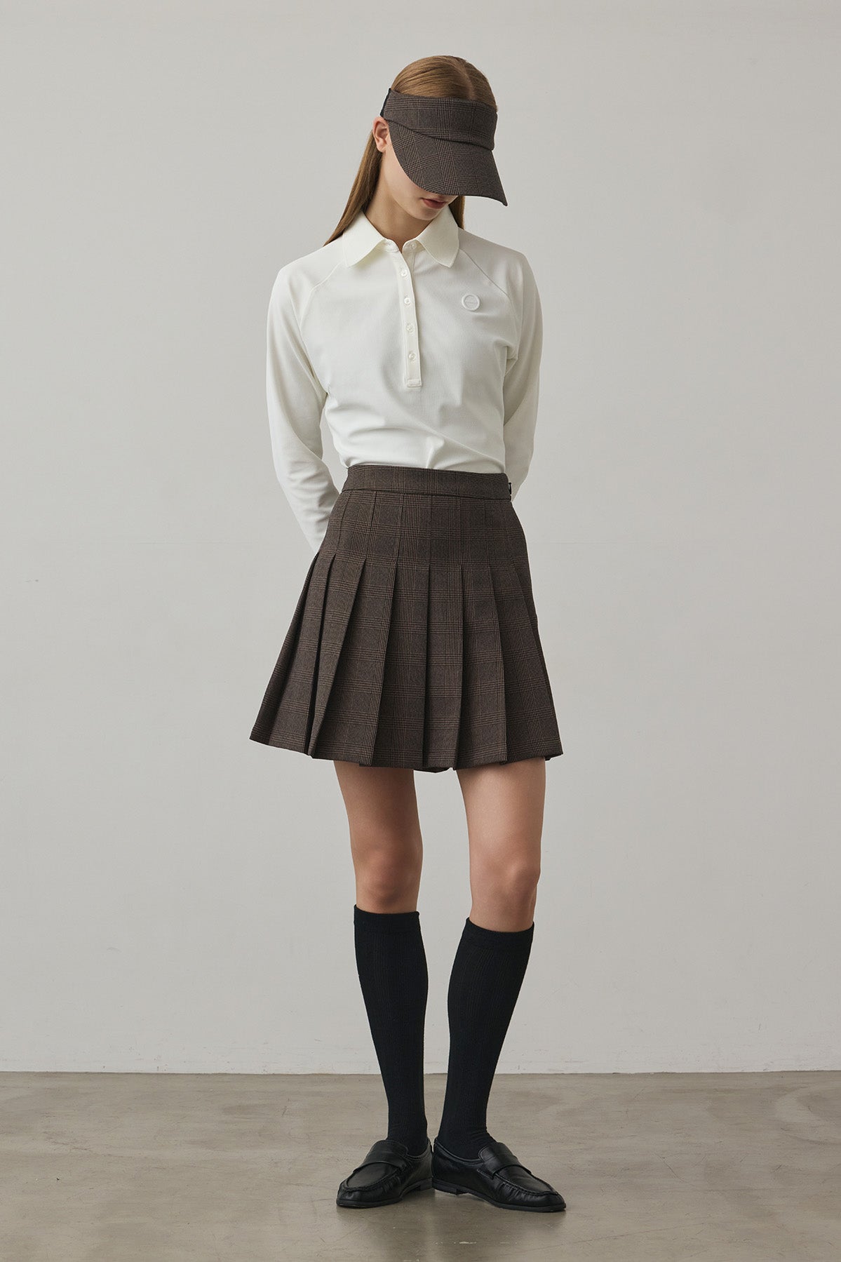 GLEN CHECK PLEATS SKIRT