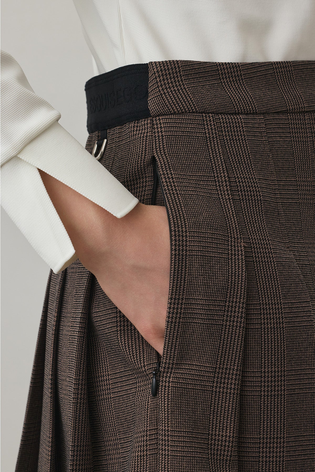 GLEN CHECK PLEATS SKIRT