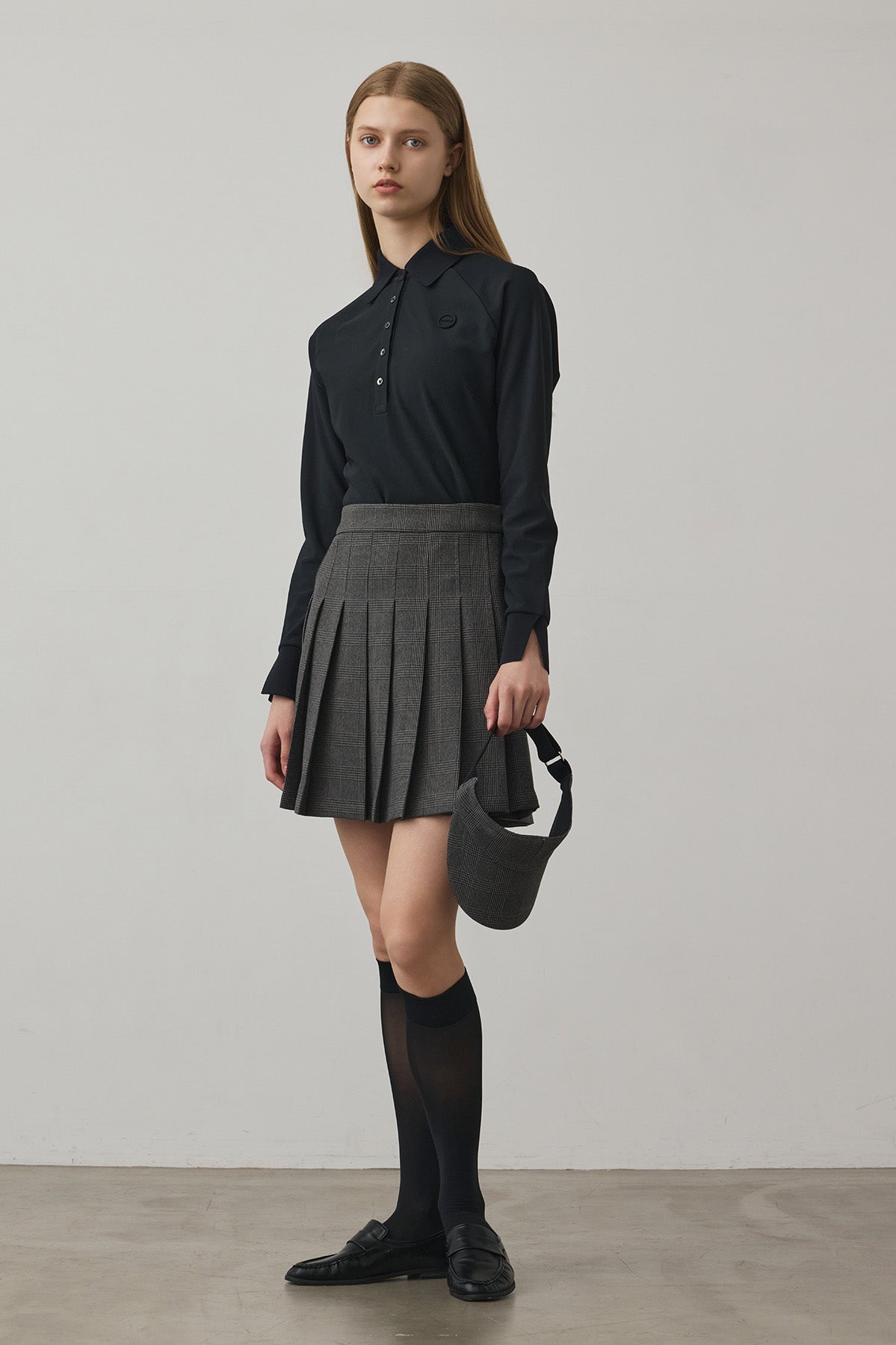 GLEN CHECK PLEATS SKIRT