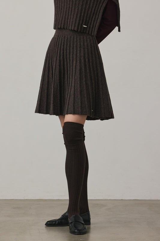 ECO-KNIT PLEATS SKIRT