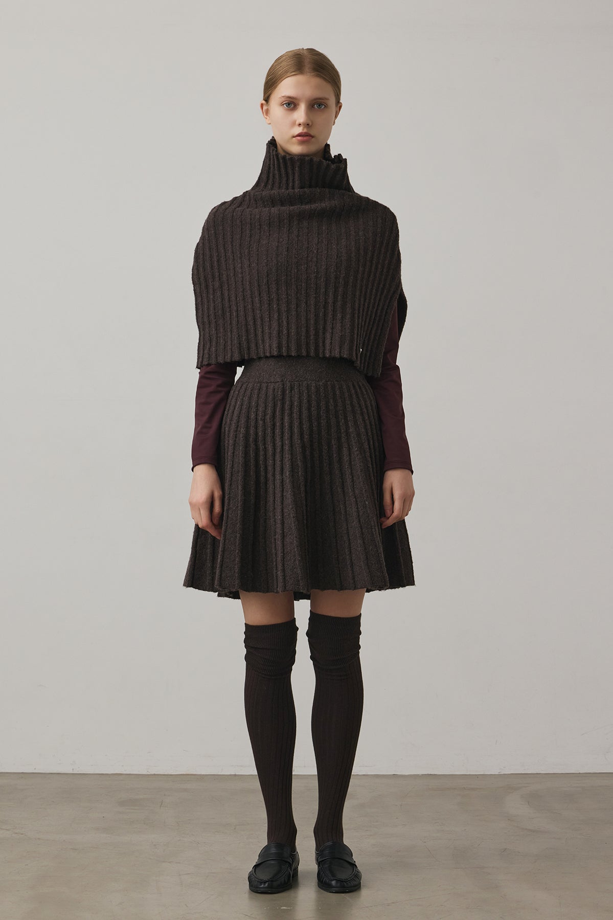 ECO-KNIT PLEATS SKIRT