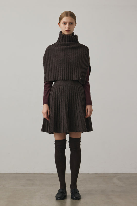 ECO-KNIT PLEATS SKIRT