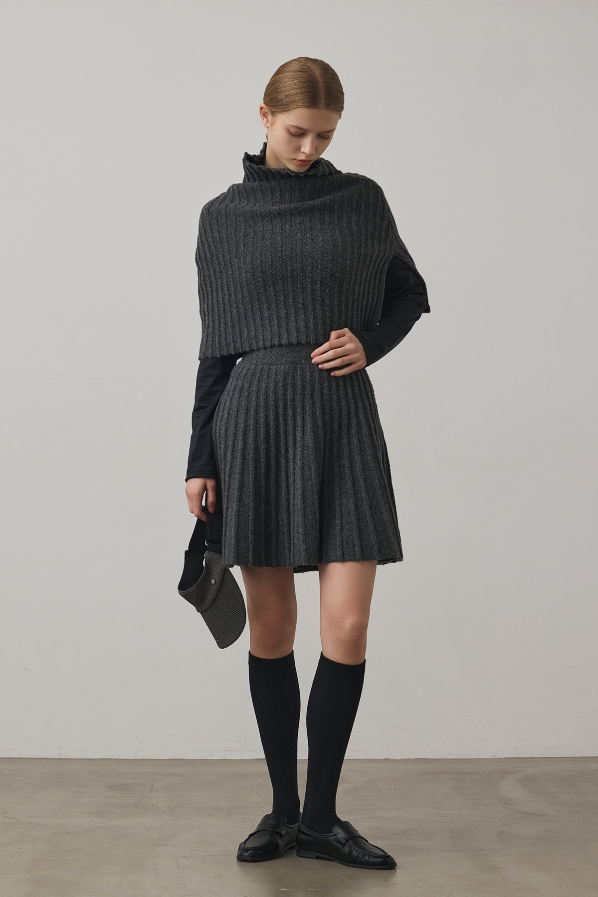 ECO-KNIT PLEATS SKIRT