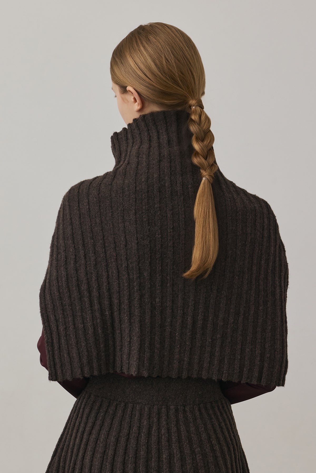 ECO-KNIT RIBBED CAPE