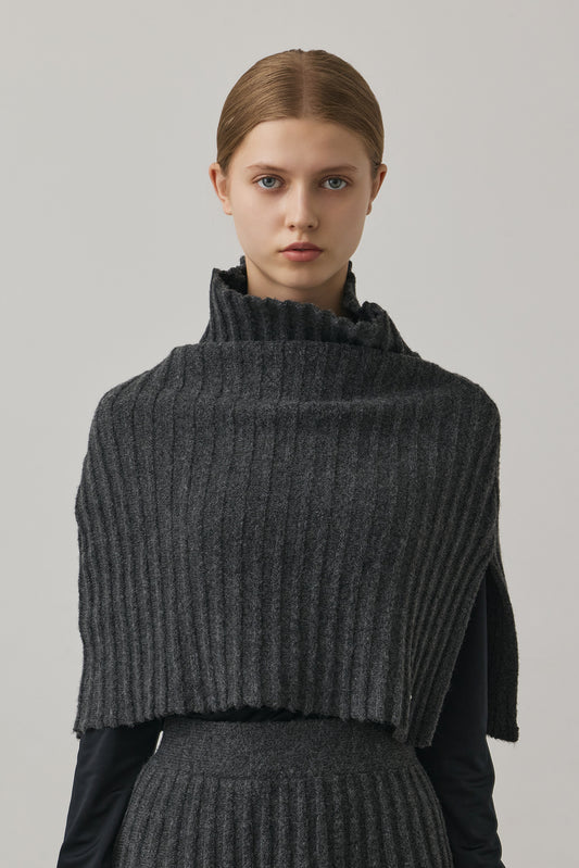 ECO-KNIT RIBBED CAPE