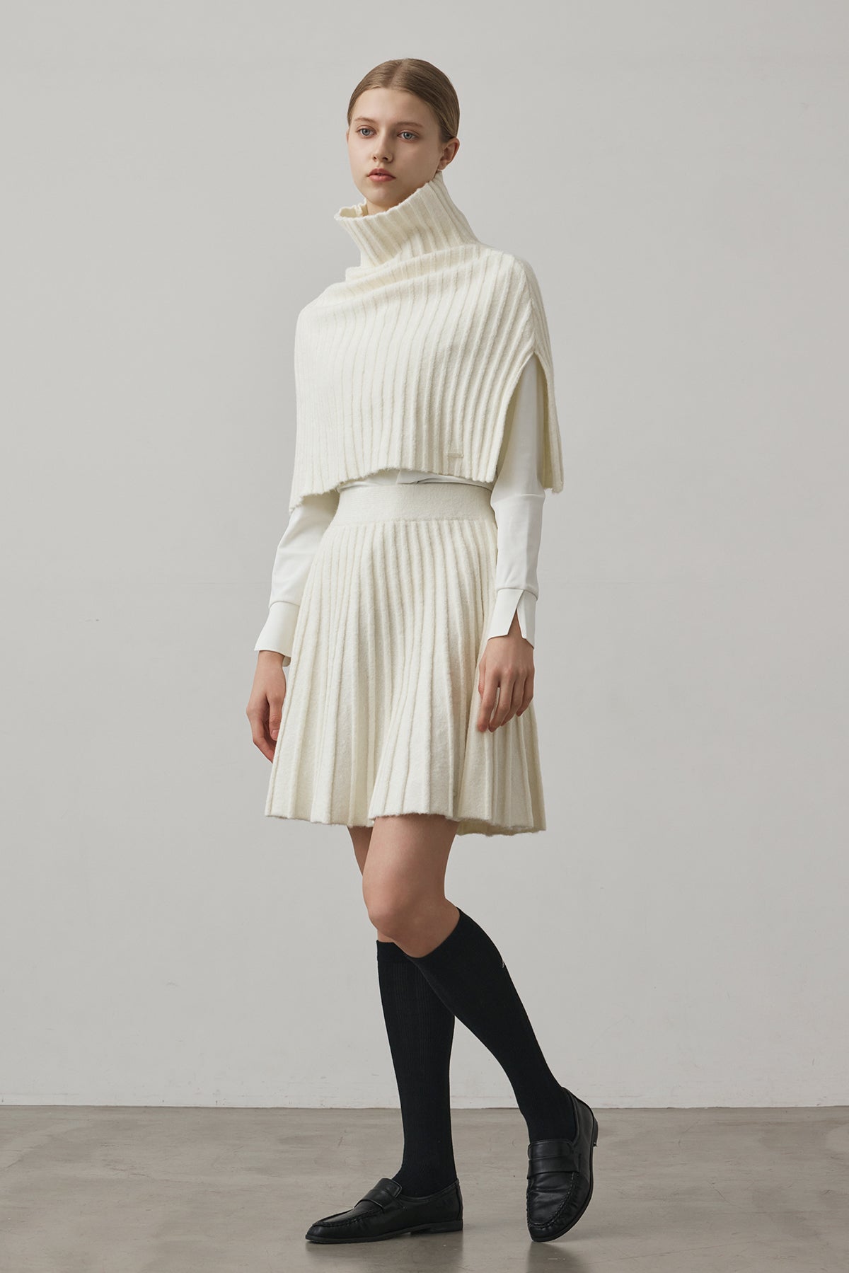 ECO-KNIT RIBBED CAPE