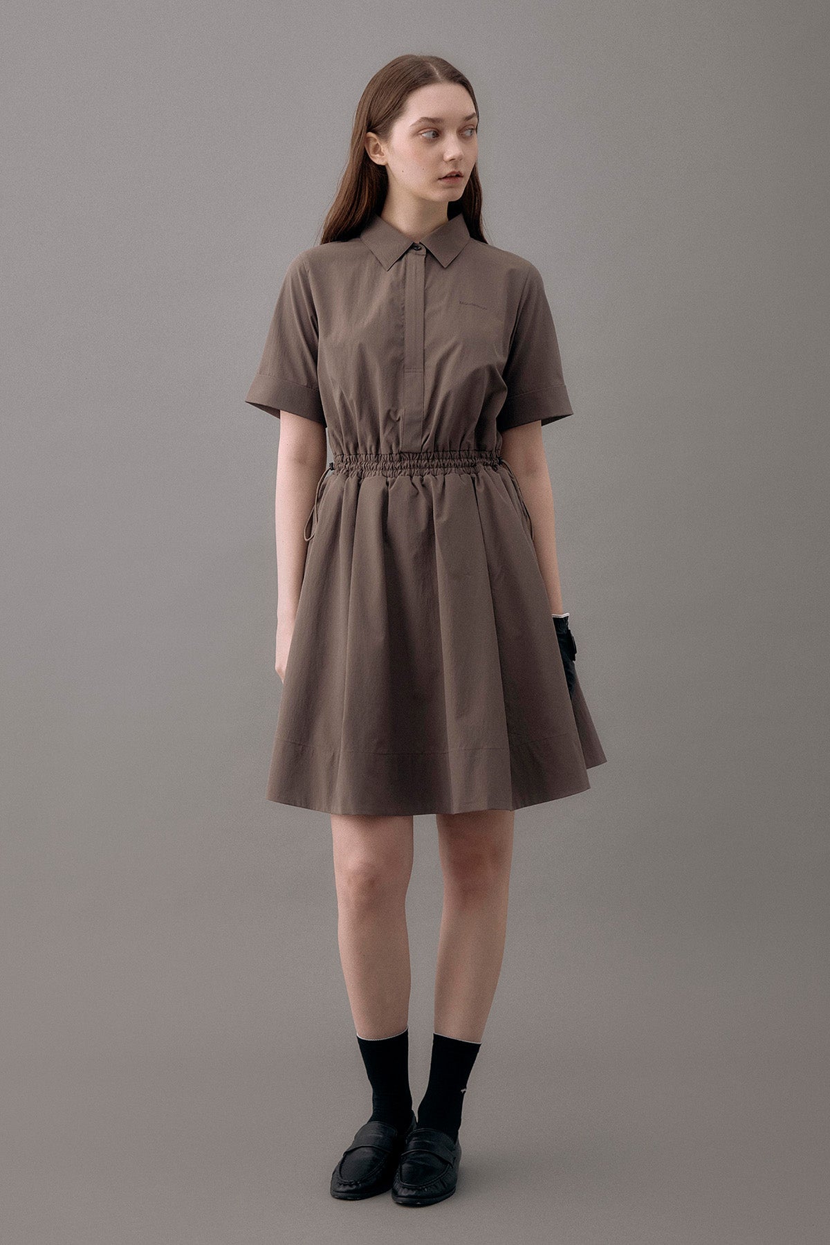 DRAWSTRING SHIRT DRESS