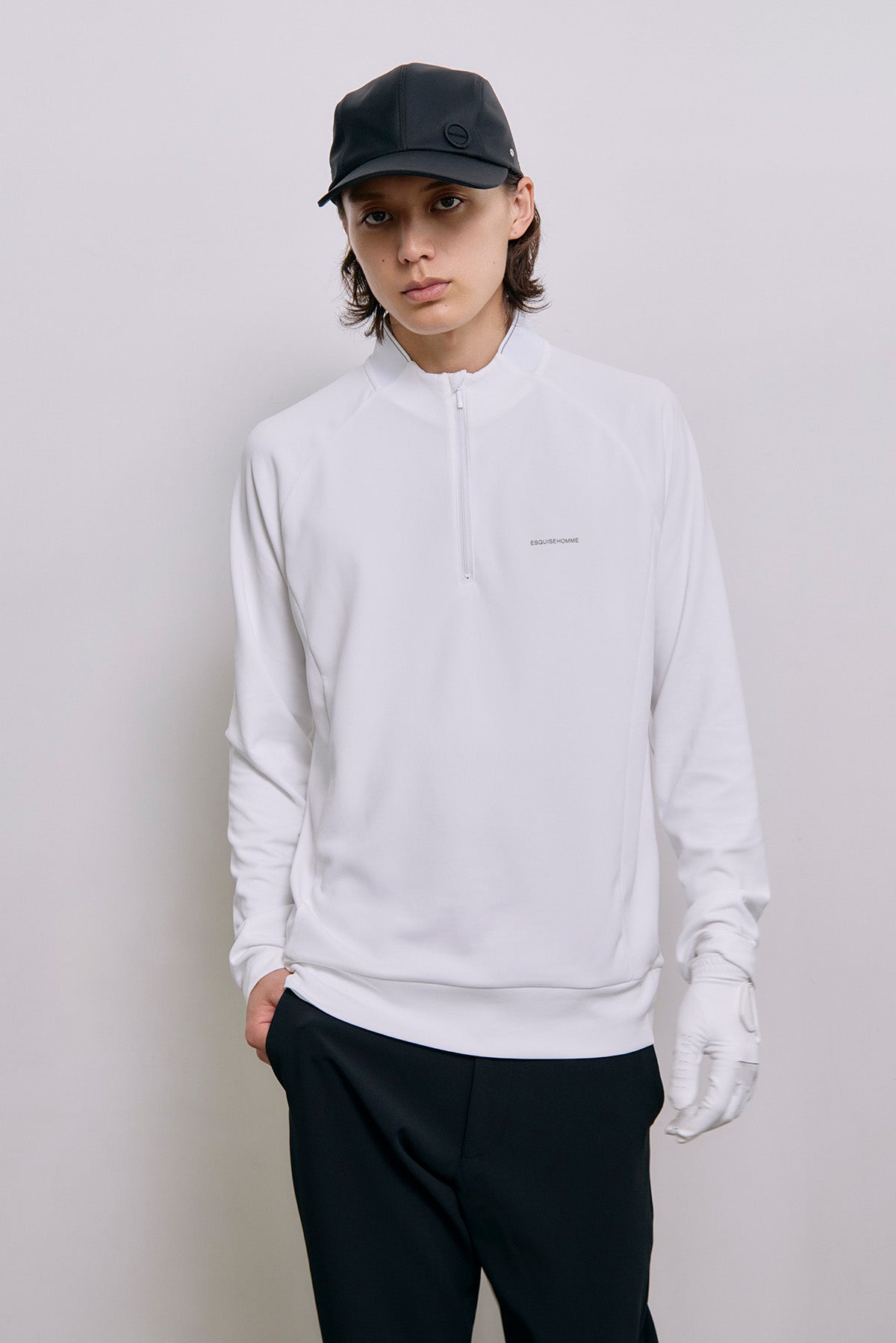 SMOOTH HALF ZIP HIGH NECK