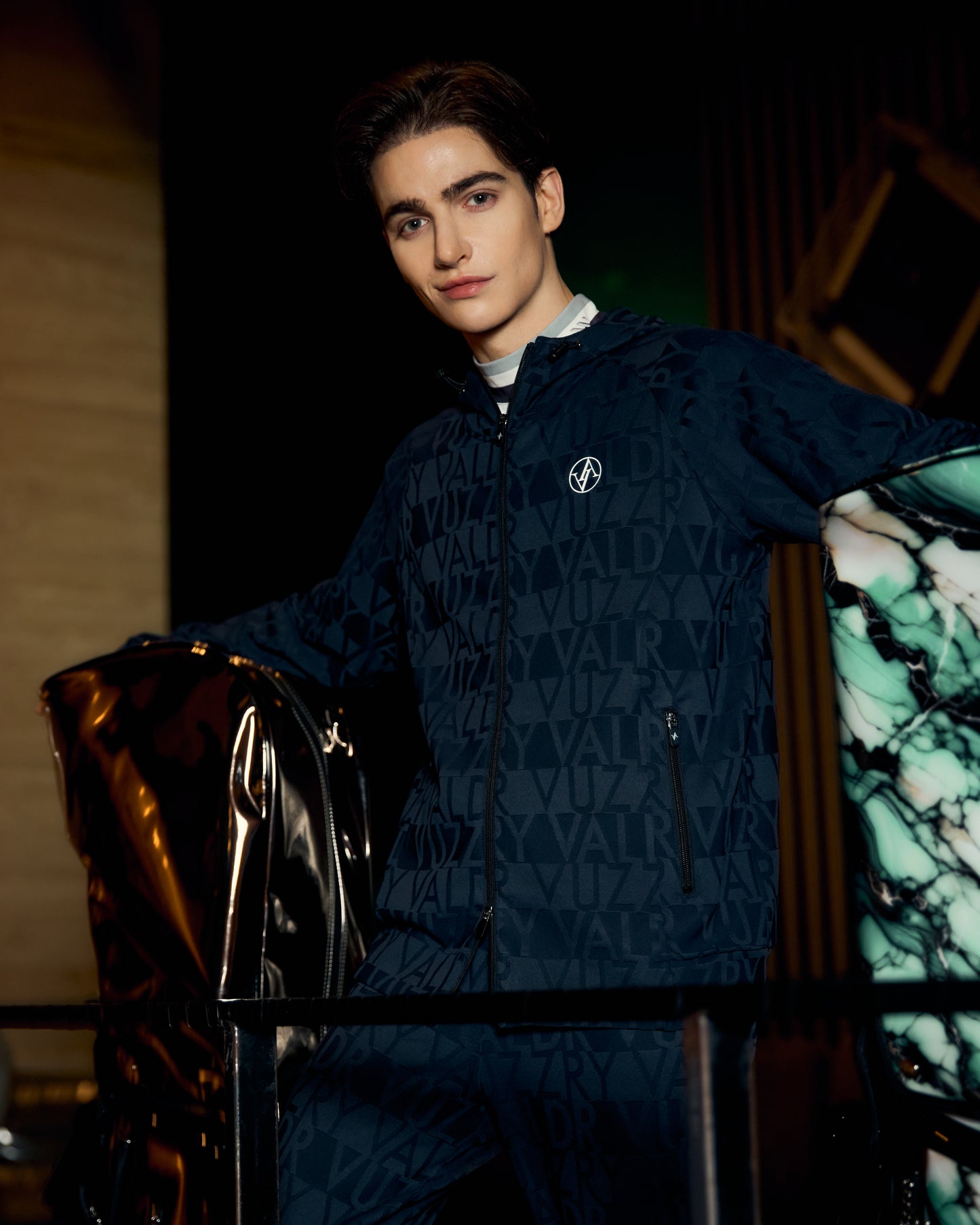 JACQUARD JERSEY HOODY