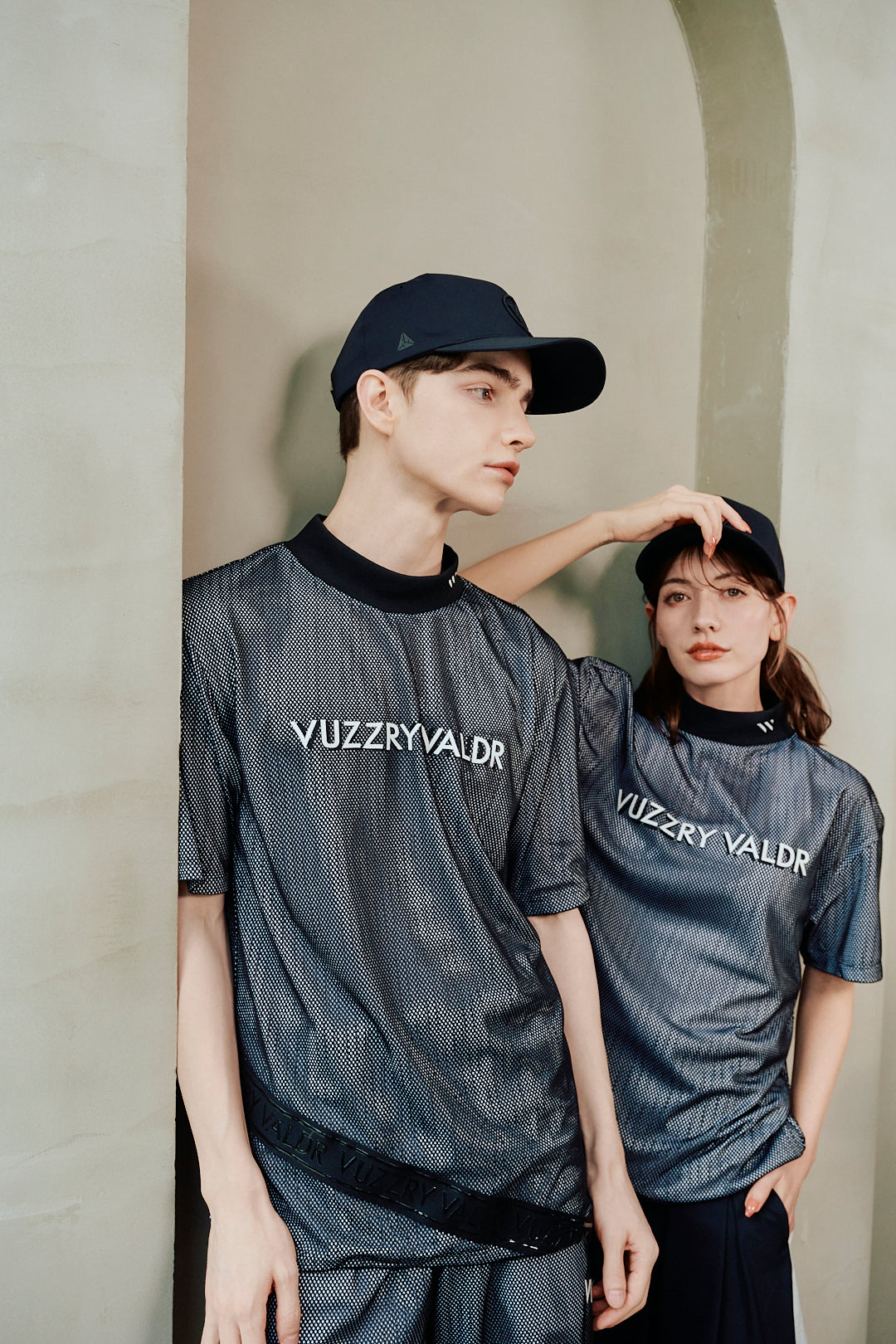 Mesh Mock Neck Shirt