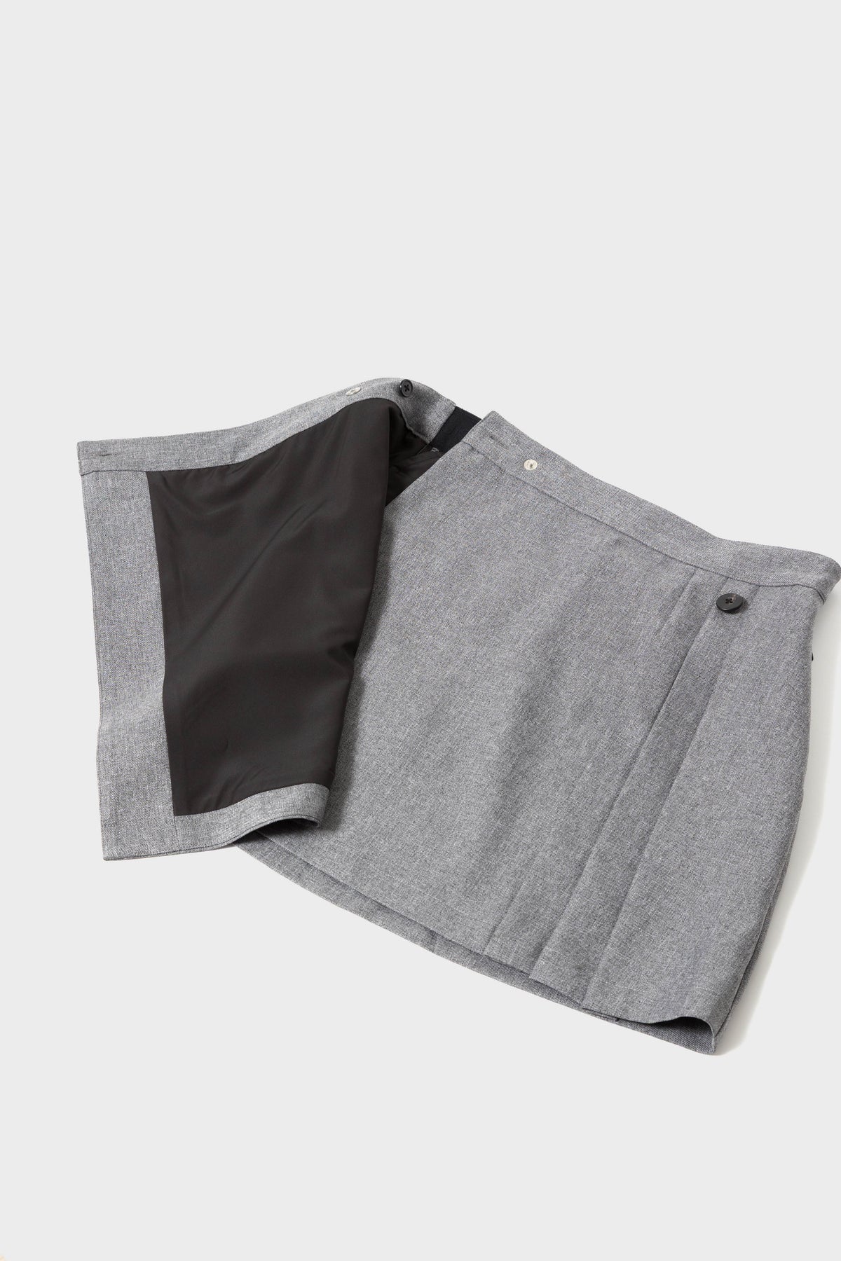 SIDE PLEATS TWILL SKIRT