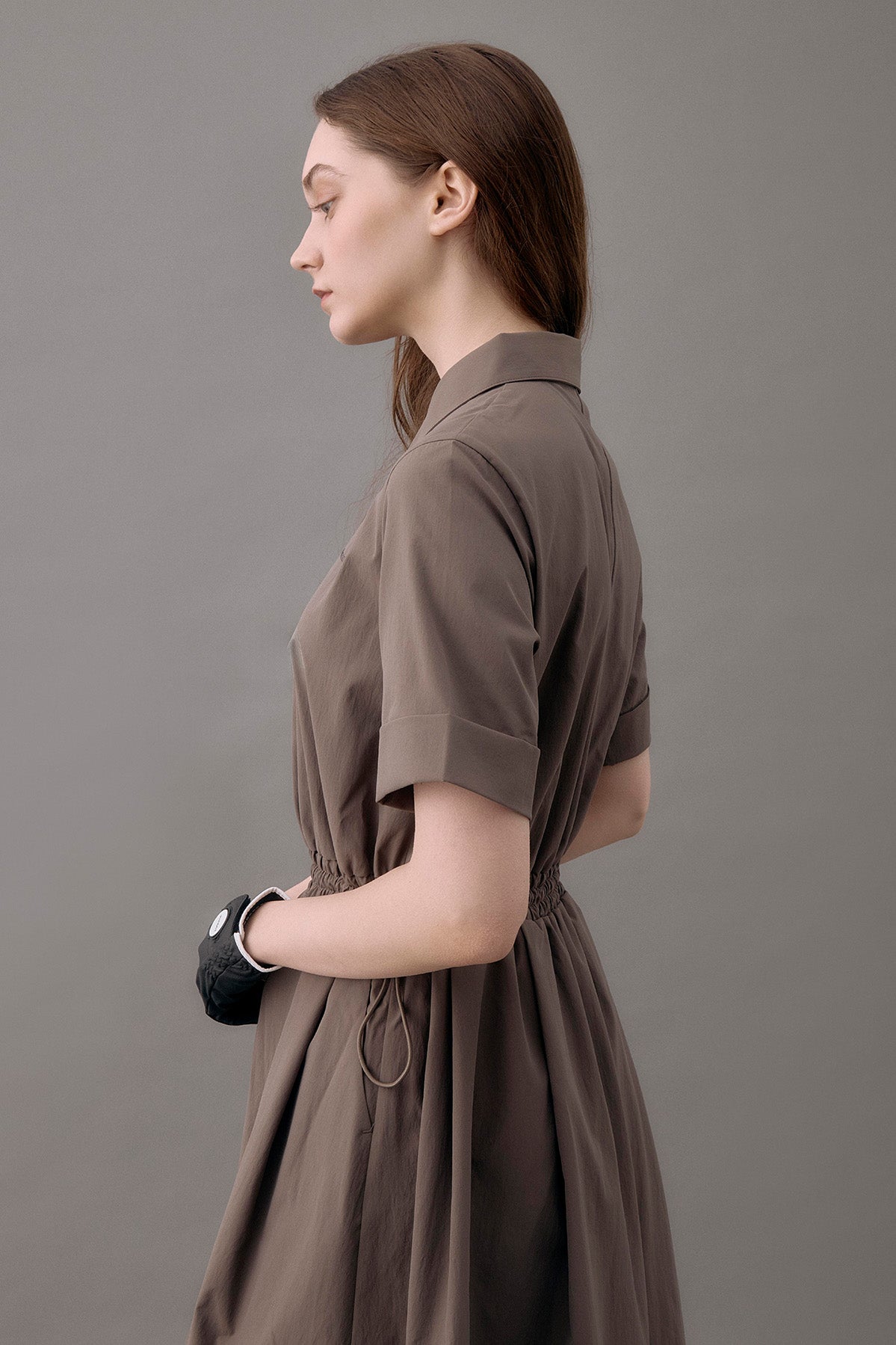 DRAWSTRING SHIRT DRESS